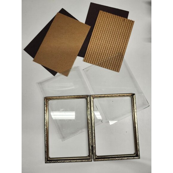 Ornate Brass Free Standing Double Picture Frame Vintage - Picture 5 of 10